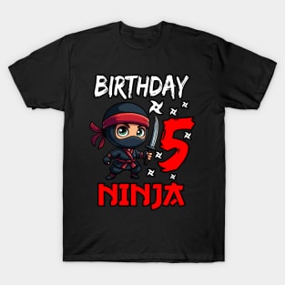 Birthday Ninja 5, Kids 5th Birthday T-Shirt